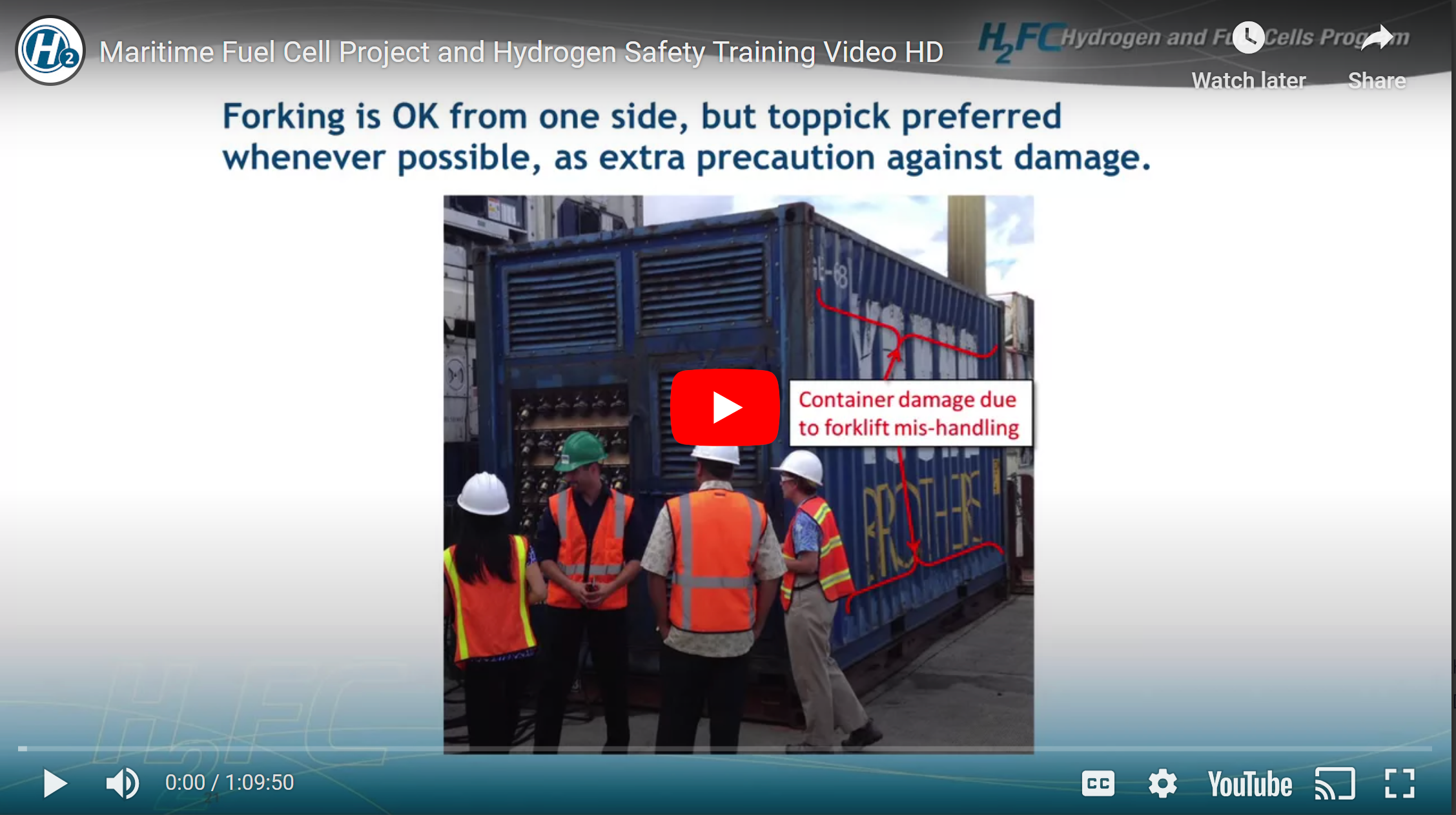 Maritime Fuel Cell Project and Hydrogen Safety Training